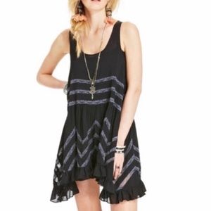 Free people voile tunic tank black L